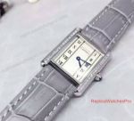 Fake Cartier Tank Solo Women Watch Solo Stainless Steel White Dial Diamond Bezel 